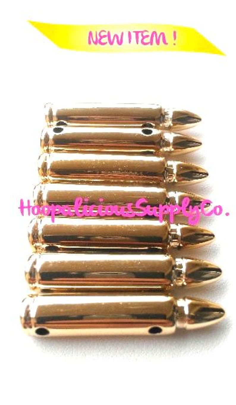 7pc 36mm BULLET Beads. Choose Copper, Gun Metal, Gold,or Silver. Fast Shipping from USA. image 3