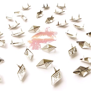 50pc Textured Diamond Shaped Prong Nail Head Studs. For DIY Projects. Designers. Crafts. Jackets. We’re in the USA. 5 Star Reviews.