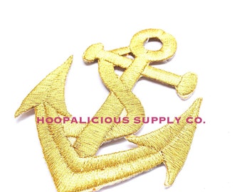 Iron On Anchor Patch. Designer Inspired. Black Red White. High Quality. For Denim, T-shirts, Handbags, Shoes. Fast Shipping from USA.