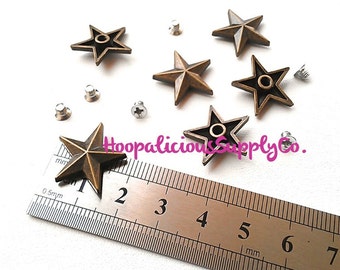 18mm Star Screw Back Studs. Choose Finish. High Quality. DIY Crafts. Embellish Accessories, Dresses, Costumes. In the USA. 5 Star Reviews.