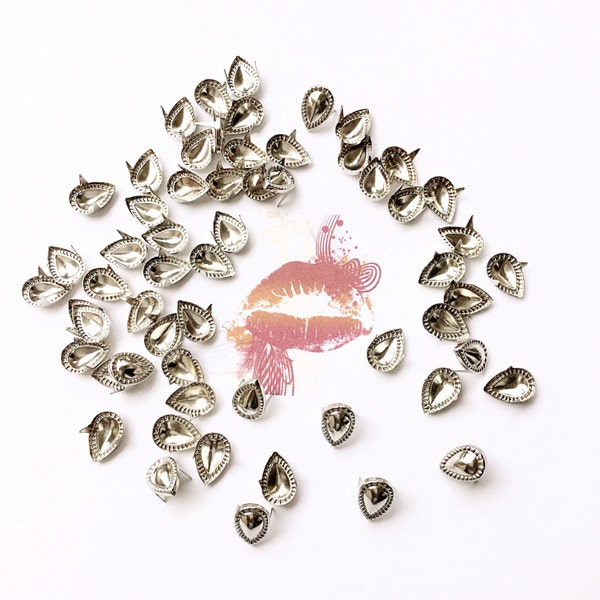 25pc Teardrop Shaped Prong Nail Head Studs. Tears. For DIY Projects. Crafting. Designers. Crafts. Jackets. We’re in the USA. 5 Star Reviews.