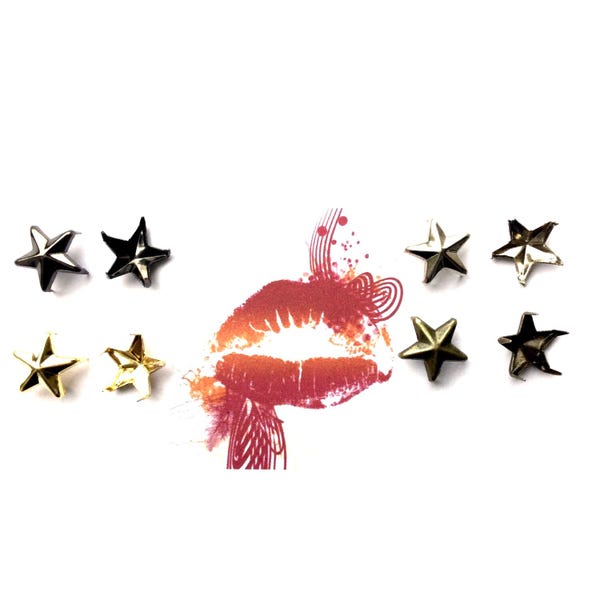 50pc Star Prong Nail Head Studs. Quality Craft Supplies. DIY Crafts. Use on T-shirts. Shoes. Jackets.We're in the USA. 5 Star Buyer Reviews.