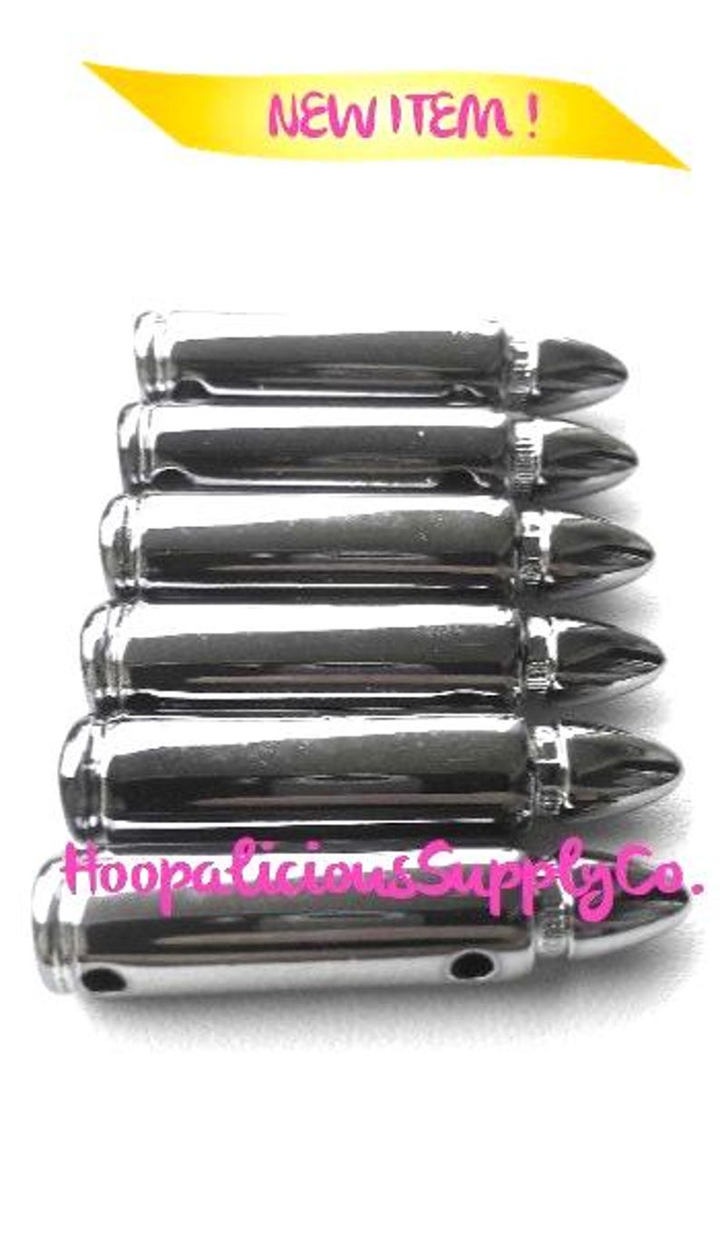 7pc 36mm BULLET Beads. Choose Copper, Gun Metal, Gold,or Silver. Fast Shipping from USA. image 4