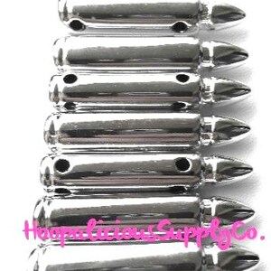 7pc 36mm BULLET Beads. Choose Copper, Gun Metal, Gold,or Silver. Fast Shipping from USA. image 5
