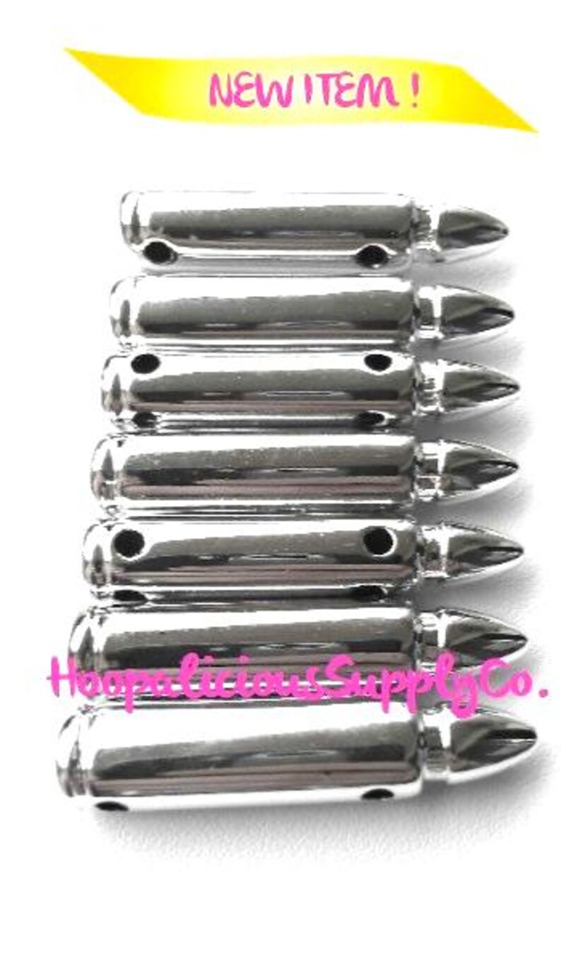 7pc 36mm BULLET Beads. Choose Copper, Gun Metal, Gold,or Silver. Fast Shipping from USA. image 5