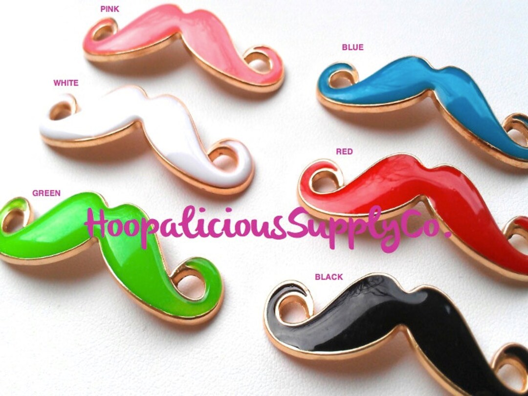 Set of 6 46mm MUSTACHE Connectors Multi Color Packhas 1 Etsy