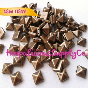 100pc 10mm Sew On Pyramid Studs. High End Supplies for DIY Crafts. T-shirts. Shoes. Jackets. Costumes. Based in the USA.5 Star Buyer Reviews