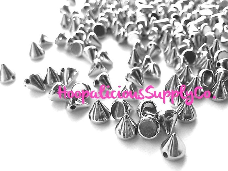 100pc 6mm Morsel Cone Studs. Tiny. Sew or Glue on. Craft Supplies. DIY. T-shirts. Shoes. Jackets. Costumes. We’re in the USA. 5 Star Reviews image 1