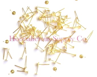 Surgical Steel Earring Posts with Flat Pad – DIY Jewelry Making (4mm/8mm)