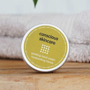 Soothing Hand Cream for Hardworking Hands - Mens Hand Cream - Great for Dry Skin - Vegan - Plastic Free - 50ml - Natural Hand Cream