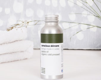 Organic Jojoba Oil - 100% Pure & Cold Pressed - Jojoba Oil for Hair - Vegan - Great all rounder - 100ml - Plastic Free - Natural jojoba Oil
