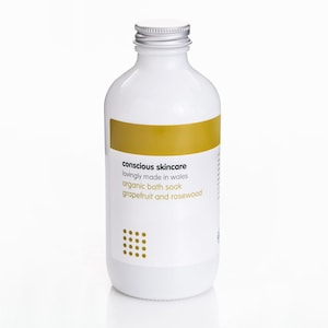 Organic Bath Soak - Relaxing Grapefruit, Rosewood and Cedarwood Fragrance - Vegan - Natural Bath Soak - Gift for Her - Natural Soak