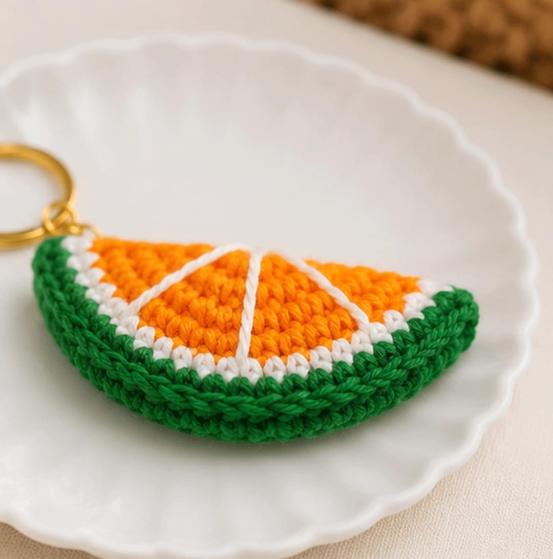 Orange Slice Crochet Keychain Cute Handmade Citrus Bag Charm Kawaii orange-slice-crochet-keychain-cute-handmade-citrus-bag-charm-kawaii