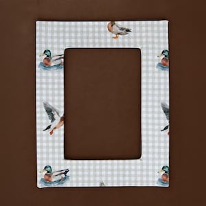 Fabric Photo Mat 11x14 Frame Insert 8x10 Photo Mounting Mallard Duck Floral Gingham Plaid Wiener Dog Bunnies Butterflies Deerhide Pattern