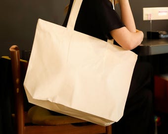 Blank Zip & Go Cotton Canvas Tote Bag, Zipper Closure, Wholesale Everyday Shoulder Bag Gifts