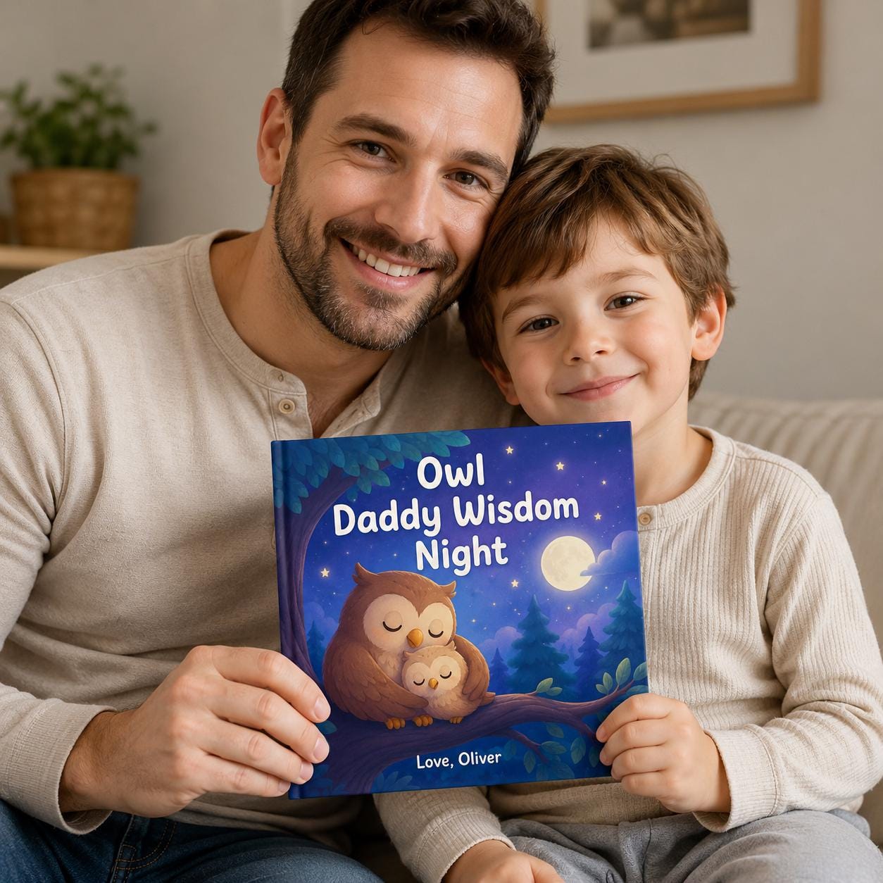 Personalized Father’s Day Book for Dad, Owl Daddy Story Book, Custom Daddy and Me Gift From Ba