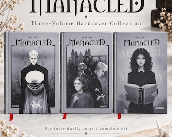 Manacled Hardcover Book Set, Volumes I II III, Illustrated Dark Academia Collector Edition