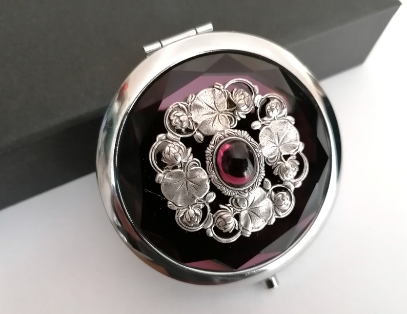 Victorian Pocket Mirror Vintage Style Silver Compact Purse Etsy