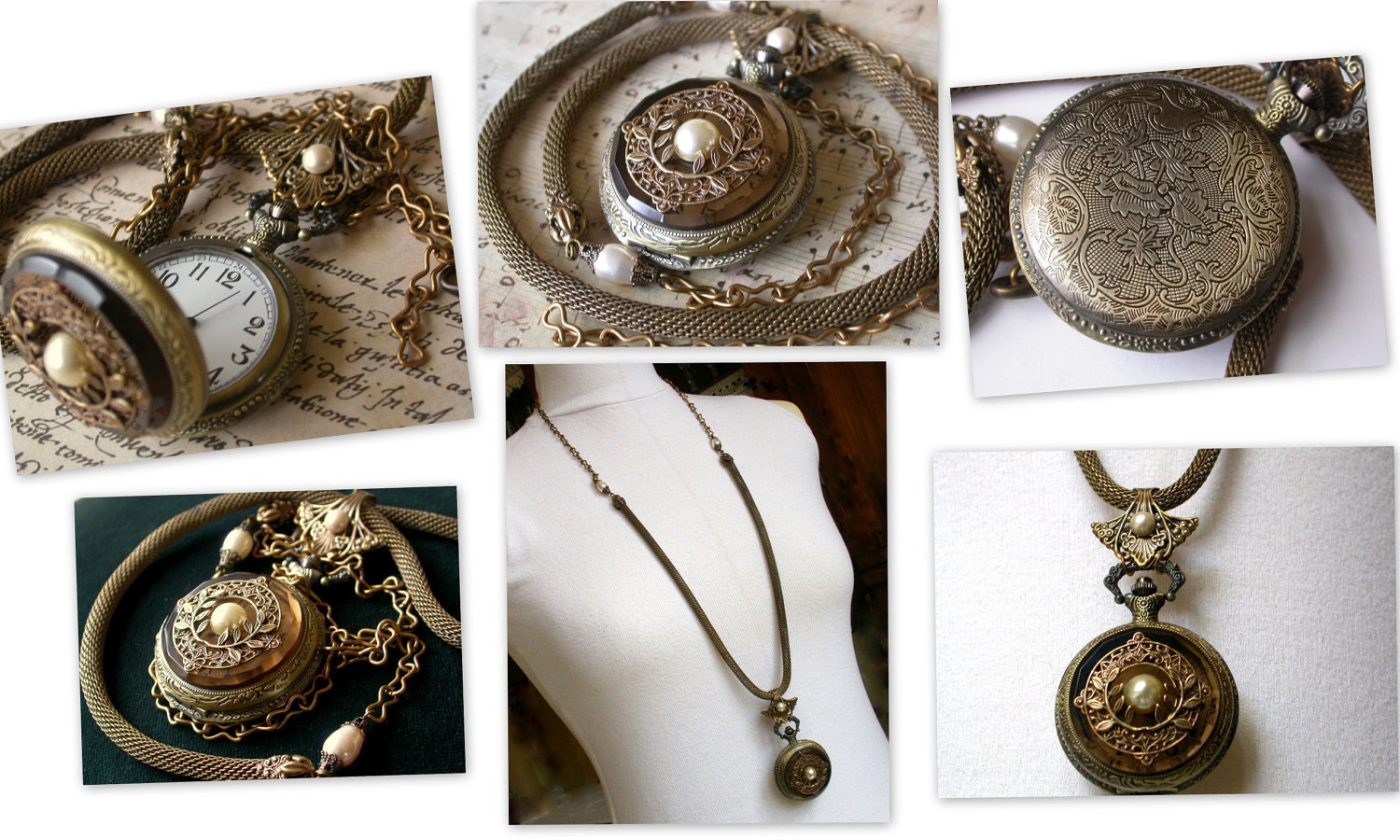 Victorian Pocket Watch Necklace Romantic Pocket Watch Pendant Etsy