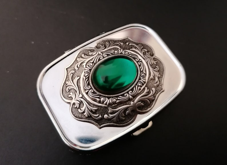 Vintage Style Pill Case Silver Pill Box for Purse Gothic Etsy