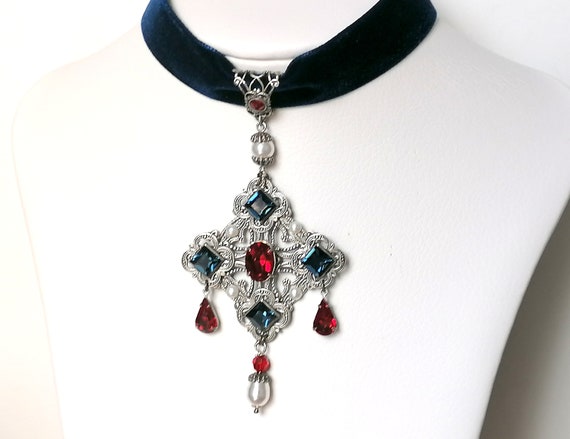 Large Cross Choker Necklace Gothic Jewelry Byzantine Cross | Etsy