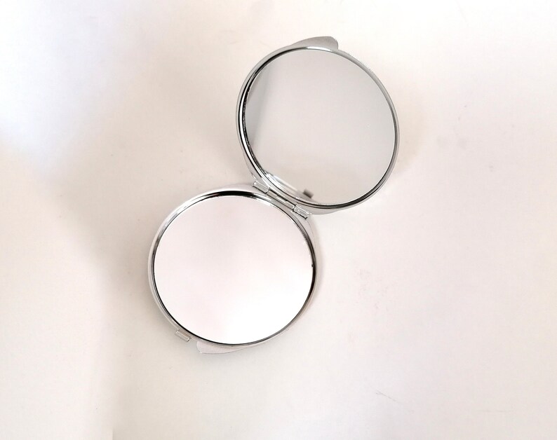 Victorian Compact Mirror Vintage Style Makeup Mirror Silver Etsy