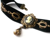 Victorian Gothic Jewelry Black Choker Velvet Choker Cameo Choker Gothic Choker Gift ideas for Her Gift for Women