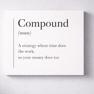 Samengestelde definitie canvasafdruk, kunst aan de muur beleggen, poster financiën