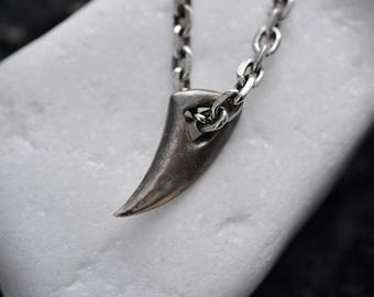 Colgante de plata de ley con forma de garra de oso grizzly, talismán rústico bohemio.