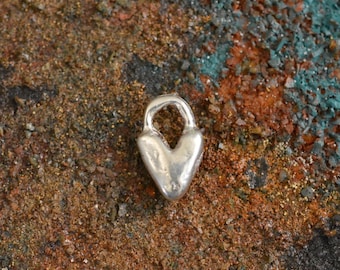 Sterling Silver 925 Heart Pendant – Boho Rustic Necklace