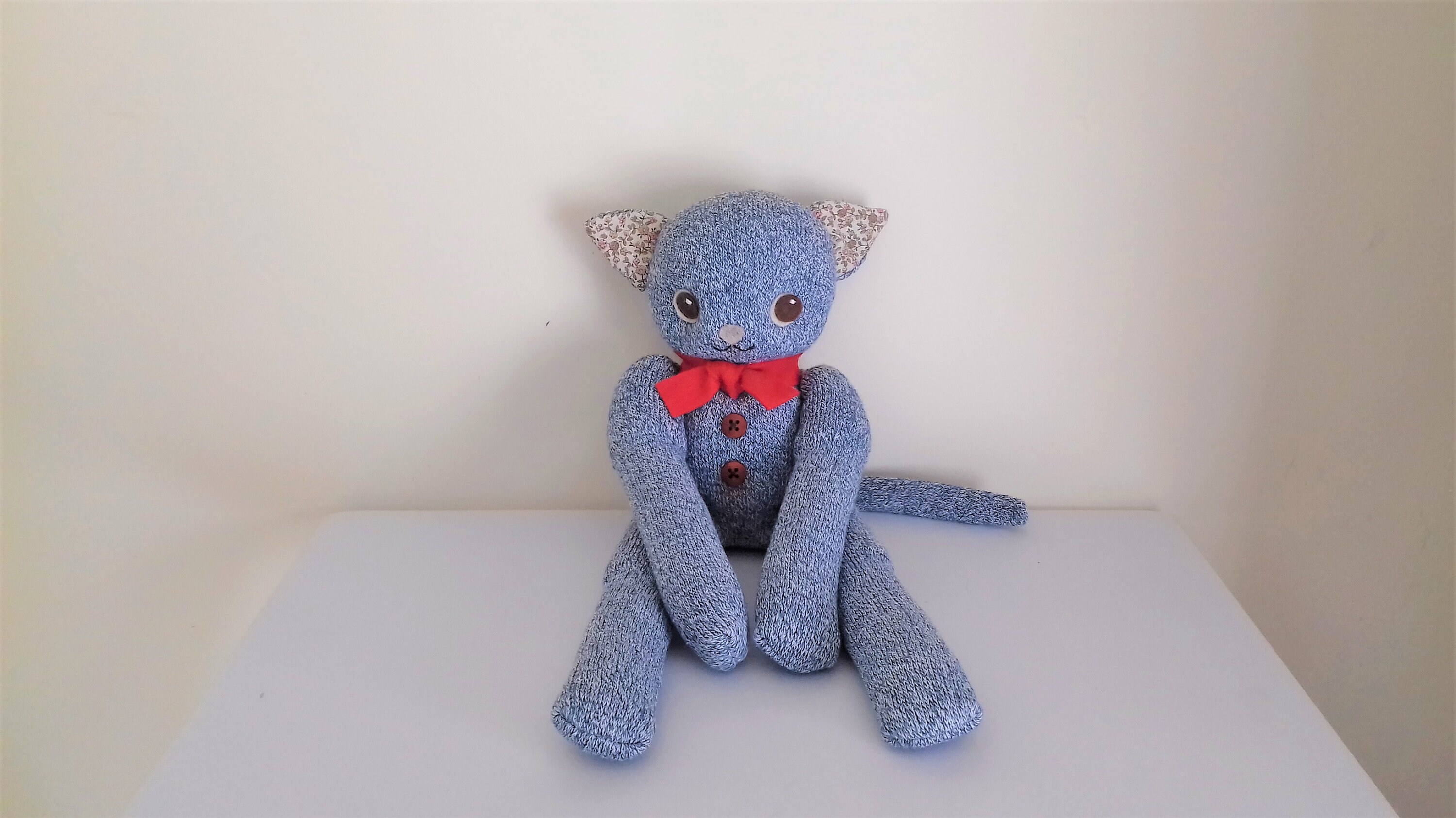 Sock Animal Sock cat Plush toy Soft toy Plush cat Etsy