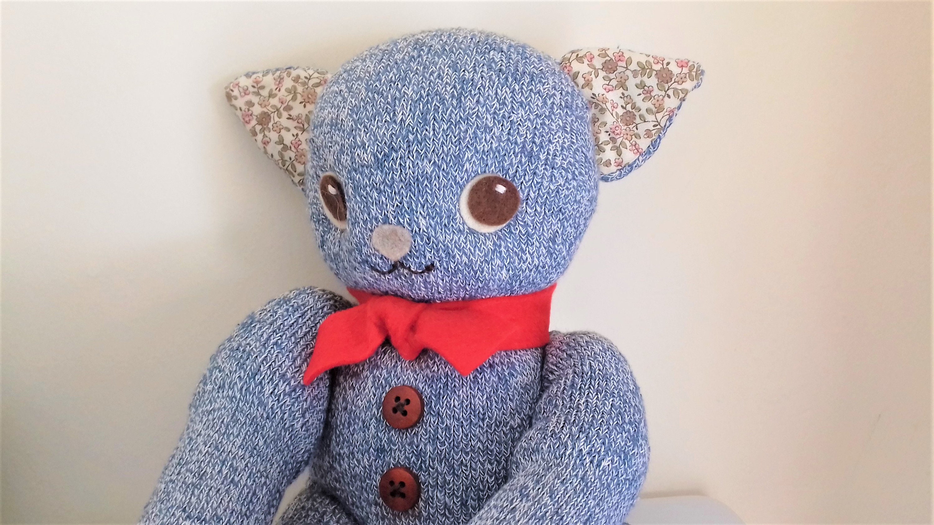 Sock Animal Sock cat Plush toy Soft toy Plush cat Etsy