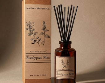 Eucalyptus Mint Reed Diffuser | Herbal Home Fragrance | Bathroom Refreshing Fragrance | 4oz