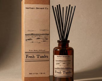 Fresh Tundra Reed Diffuser | Sage and Eucalyptus | Long Lasting | Handcrafted Home Fragrance | 4oz