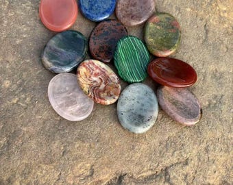 Handcrafted Crystal Worry Stone for Stress Relief, Calm Mind, Meditation, Mindfulness, and Positive Energy