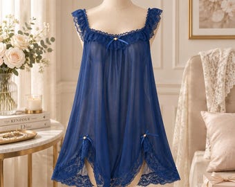 Cute Lace Trim Sleep Dress That Feels Like a Cloud