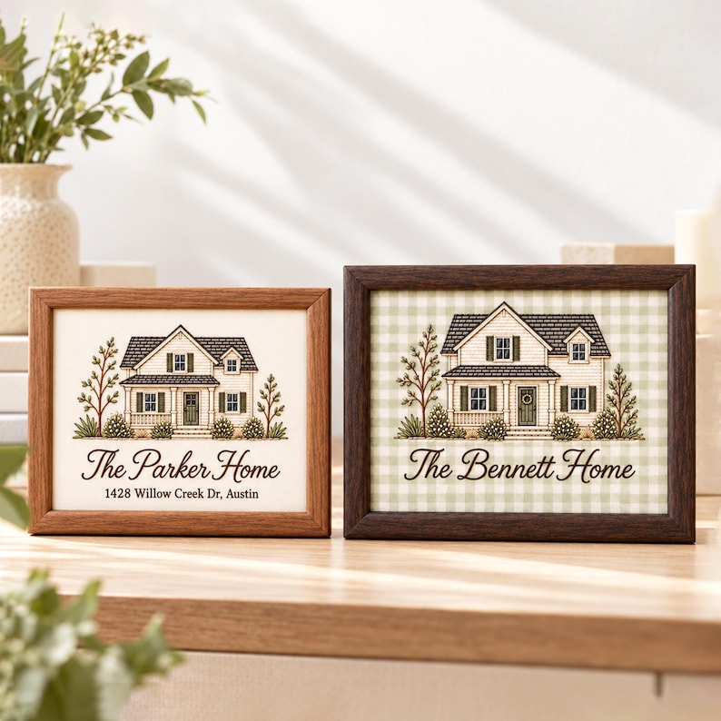 Personalized House Portrait From Photo, Custom Embroidered Home Art ...