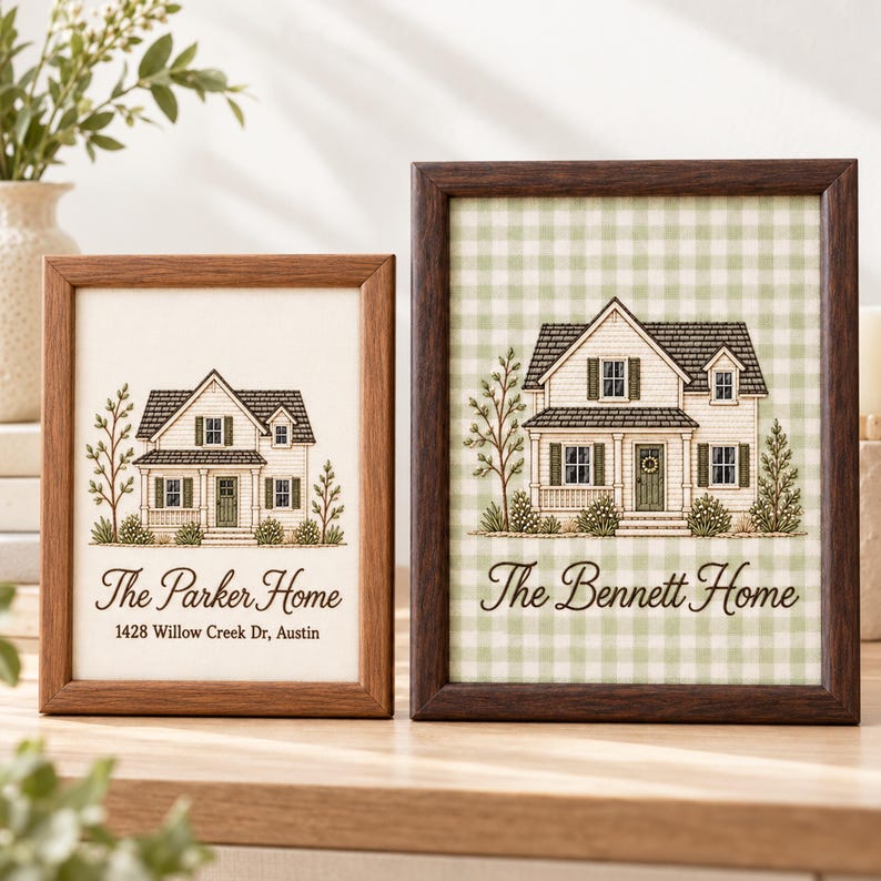 Personalized House Portrait From Photo, Custom Embroidered Home Art ...