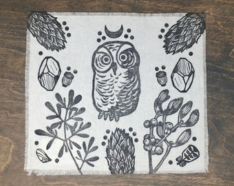 White Owl Altar Cloth for Divination