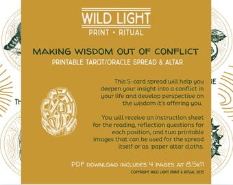Making Wisdom From Conflict Tarot Spread Digital Download