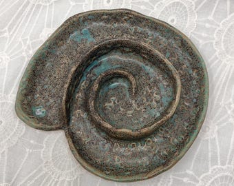 Spiral Shell Dish for Displaying Sacred Items and Treasures