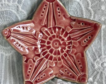 Cherry Blossom Pink Star Bowl or Ring Dish