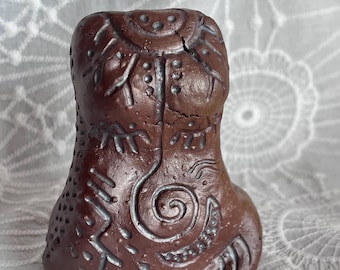 Volcano Fire Goddess Sculpture with Tattooes