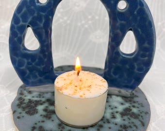 Water Element Altar or Shrine in Deep Blue Matte Glaze