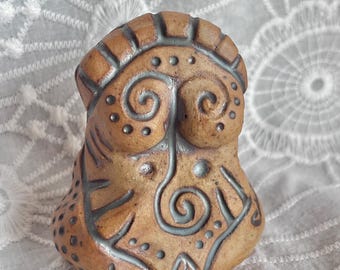 Pagan Goddess Figure with Carvings One of a Kind