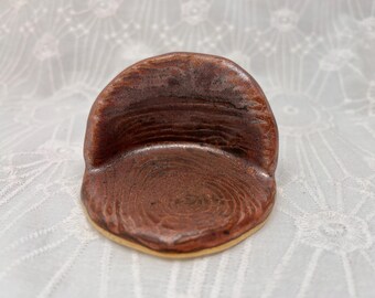 Woodgrain Votive Candle Holder in Copper Metallic Glaze
