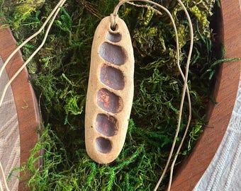 Cairn Ceramic Rock Art Pendant Primitive Style Neolithic Necklace Jewelry One of A Kind