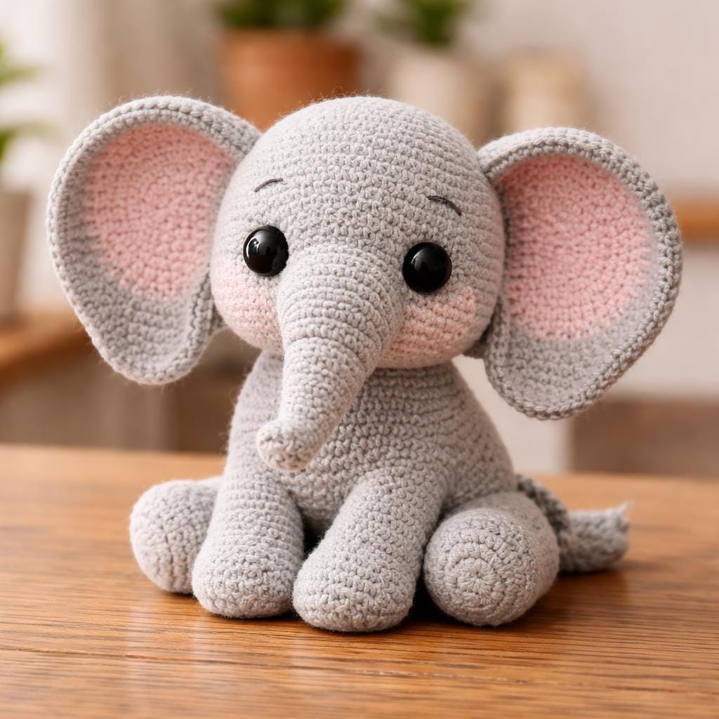 30 Elephant Crochet Patterns for Amigurumi, Plushies, Loveys, and Nursery Decor 12 Beginner-Friendly Elephant Amigurumi PDF Pattern