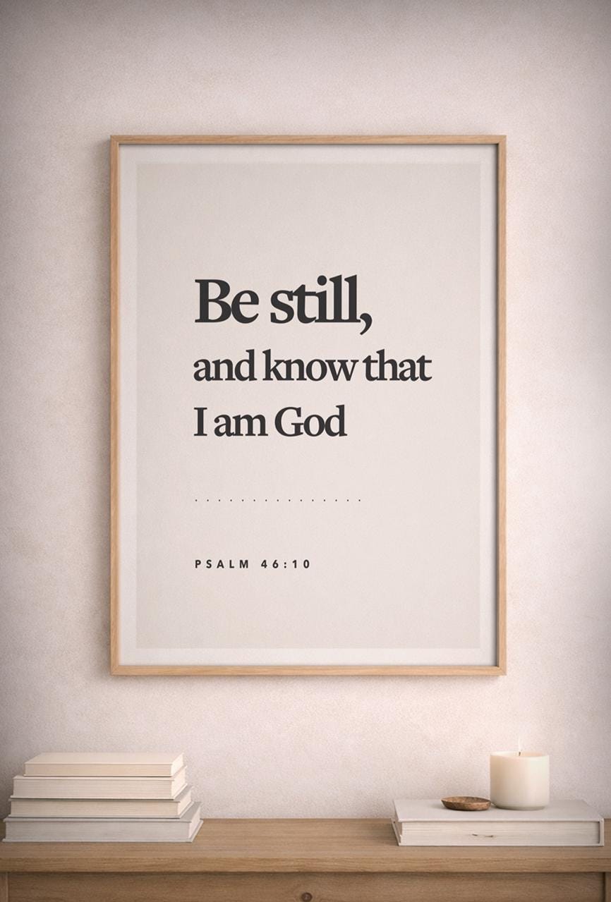 Psalm 46:10 Scripture Print, Minimalist Christian Wall Art, Bible Verse ...