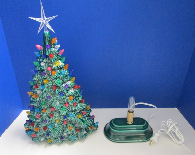 CERAMIC CHRISTMAS TREE Large 18" Lighted Ceramic "scioto Window Tree ...